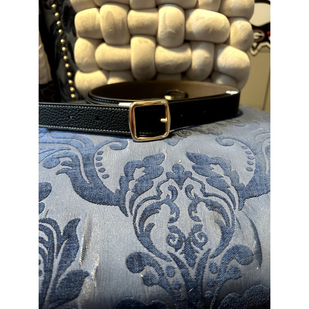 Coach Black Pebbled Leather Reversible Strap NWT